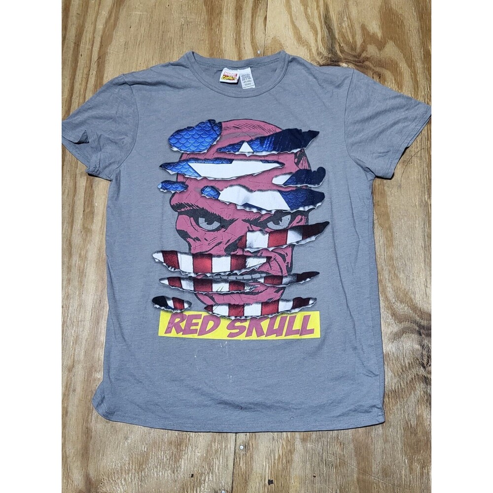 Marvel Comics Red Skull T-Shirt Officially Licensed Merchandise Men L Gray